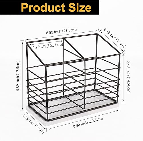 Miniatura 3 de Soporte de utensilios para encimera de cocina, soporte de utensilios de metal para encimera de cocina, almacenamiento de herramientas de cocina para