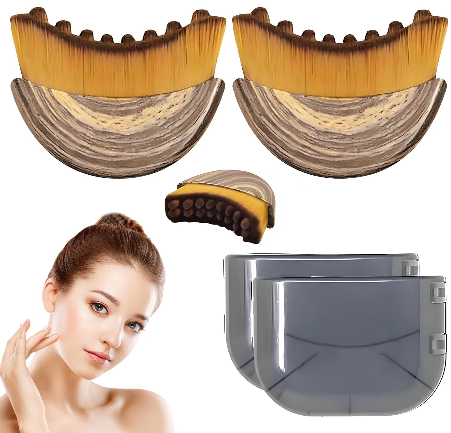 2 PCS Lymphatic Contour Face Brush, Dry Lymphatic Brush, Lymphatic Drainage Massager for Face, Ergonomically Designed to Fit The Skin Precisely and Relieve Fatigue