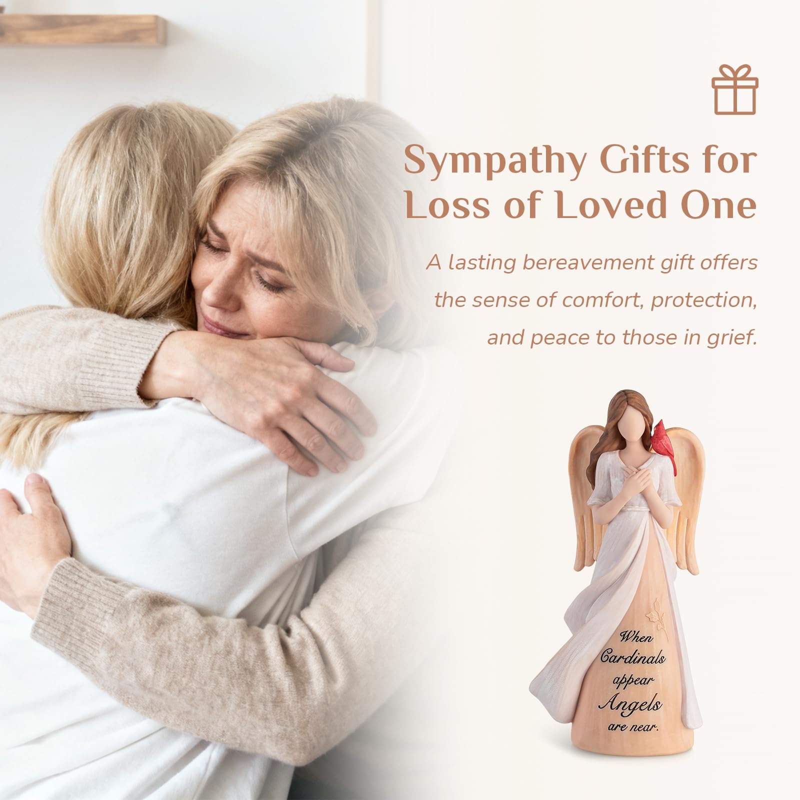 Storieme Cardinal Memorial Gifts for Women: Sympathy Gift for Loss of Loved One Mom Sister - Guardian Angel with Cardinal Home Decor