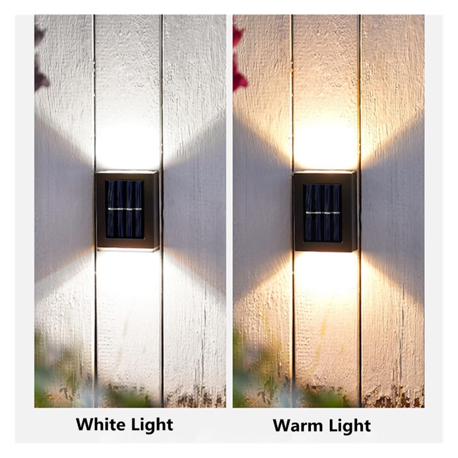 Lámpara De Pared Solar 6/8LED For Exteriores, Impermeable, Arriba Y Abajo, Iluminación Luminosa, Decoración Jardín, Luz, Cerca Escaleras Sensor De Movimiento(20Pcs White Lamp)