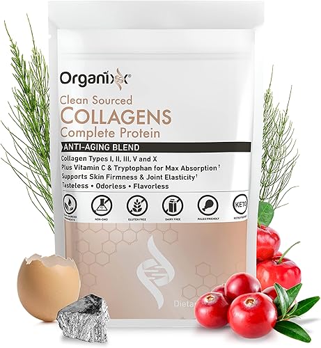 Miniatura 2 de Organixx Polvo de colágeno de origen limpio, sin sabor, 20 porciones y multivitamínico de alimentos integrales Multi-Vita-Maxx