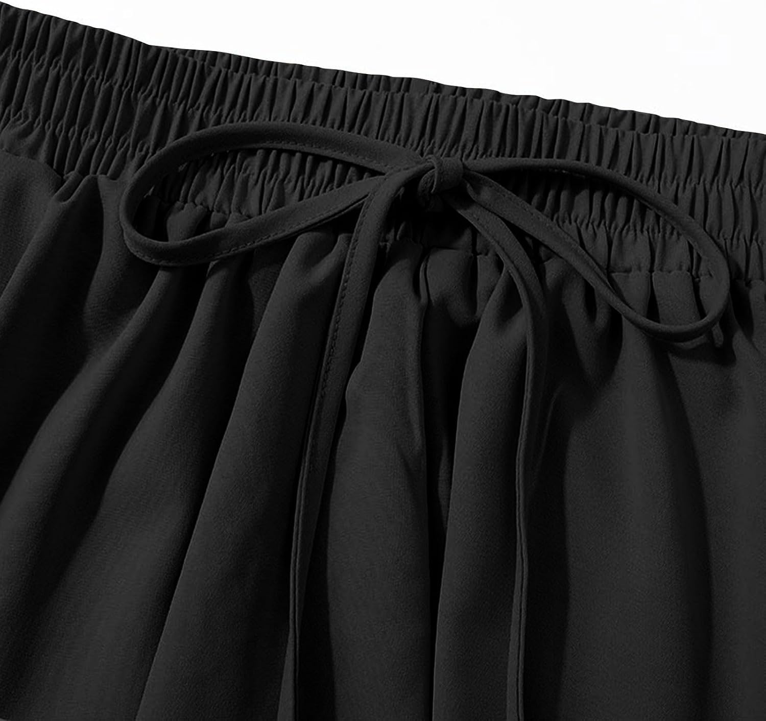 Women's Plus Size Casual Shorts Wide Leg Flowy Summer Drawstring High Waisted Shorts with Pockets Cute Soft Clothes
