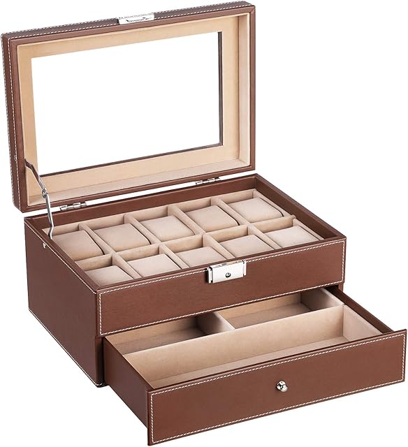 SONGMICS JWB007 etui na zegarek na 10 zegarków