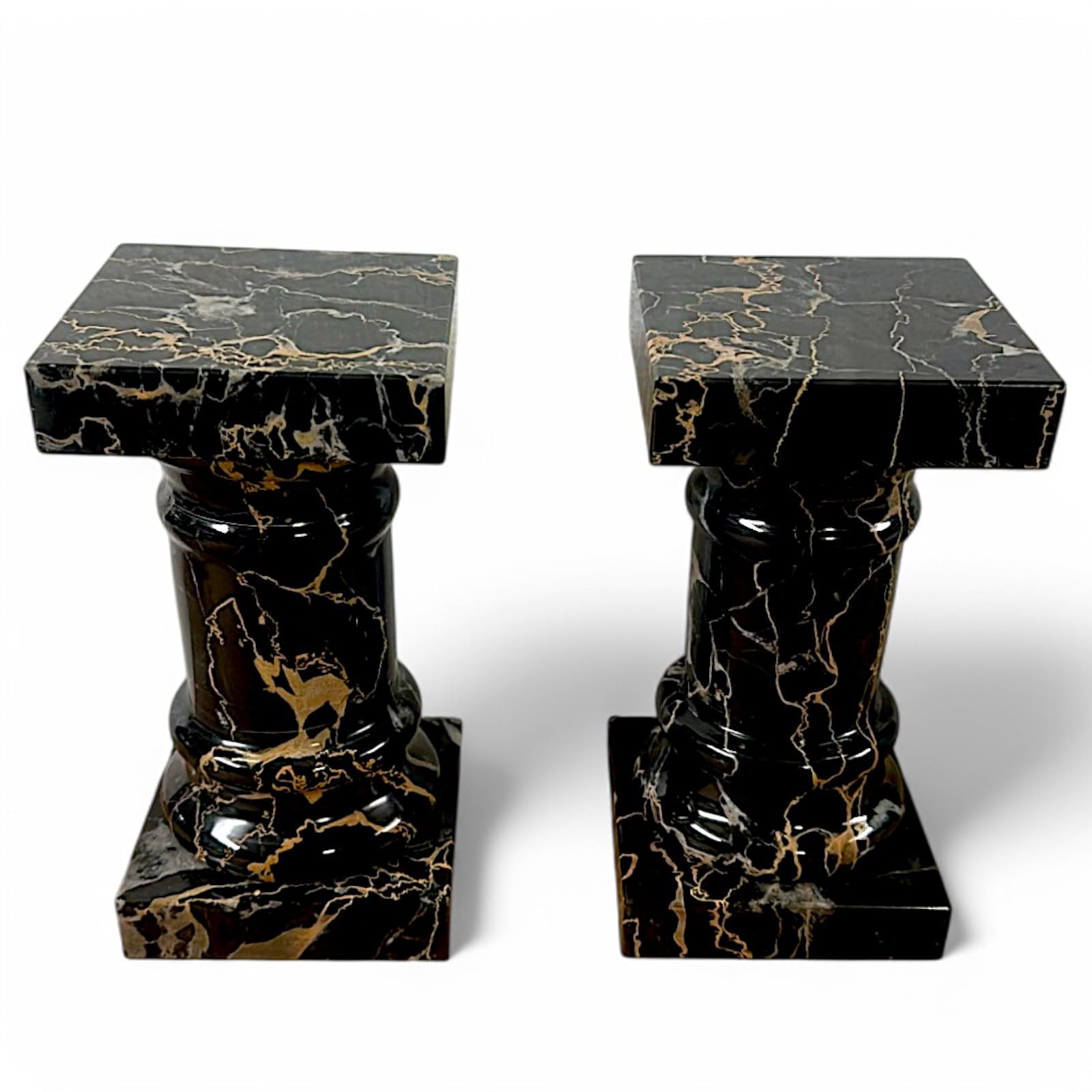 CBAM Set Colonne Fermalibro Marmo Nero Portoro Italian Marble Art Column Book H17cm