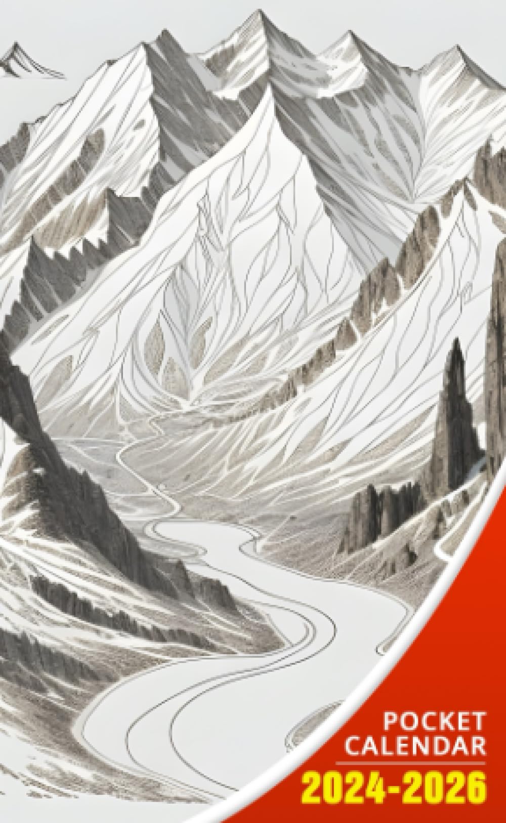 Pocket Calendar 2024 - 2026 With Moon Phase: Three-Year Monthly Planner for Purse , 36 Months from January 2024 to December 2026 | Line art design | Trail map inspired | Hikers | Outdoor enthusiasts