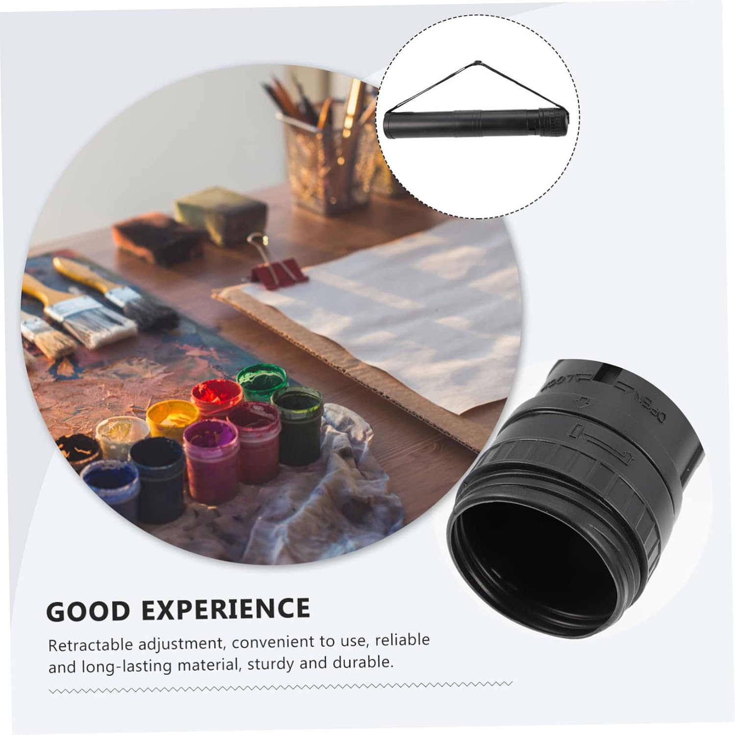 Gatuida Portable Telescopic Drawing Tube Artwork Tube Storage Carrying Strap for Students Architects