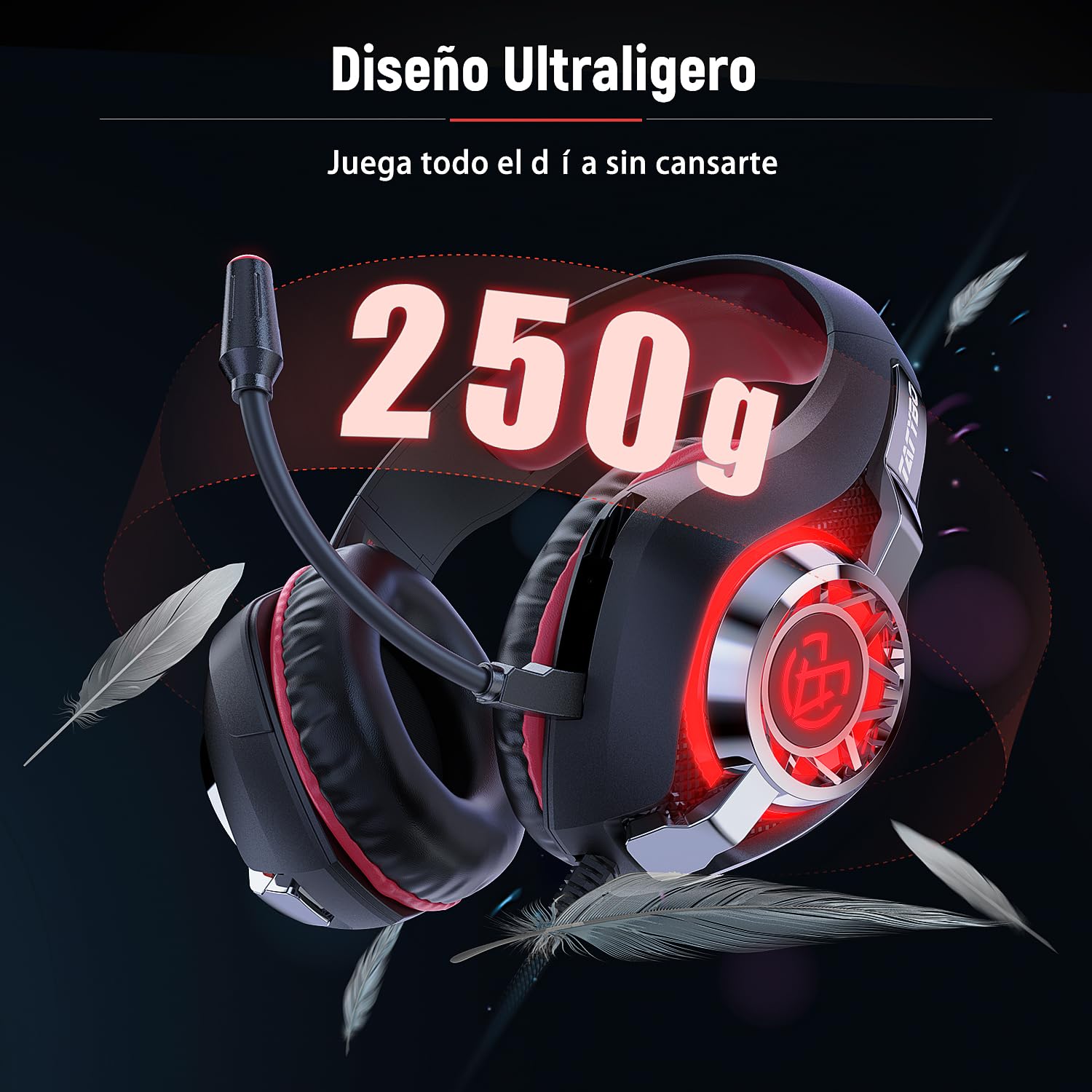 Tatybo Cascos Gaming, Auriculares Gaming con Graves Envolventes 3D, Micrófono Reducción De Ruido Y Almohadillas De Proteína, para Ps4 Ps5 Xbox PC Laptop