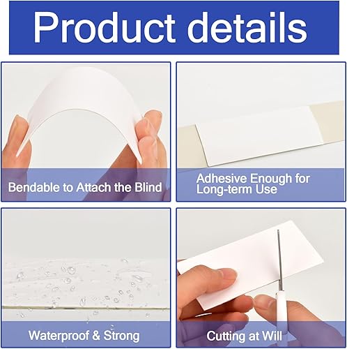 Vista 5 de 8 Pcs Horizontal Blind Repair Tabs Mini Blind Slat Repair Kit Horizontal Blinds Replacement Slats White Blind Fixers for Horizontal Blinds