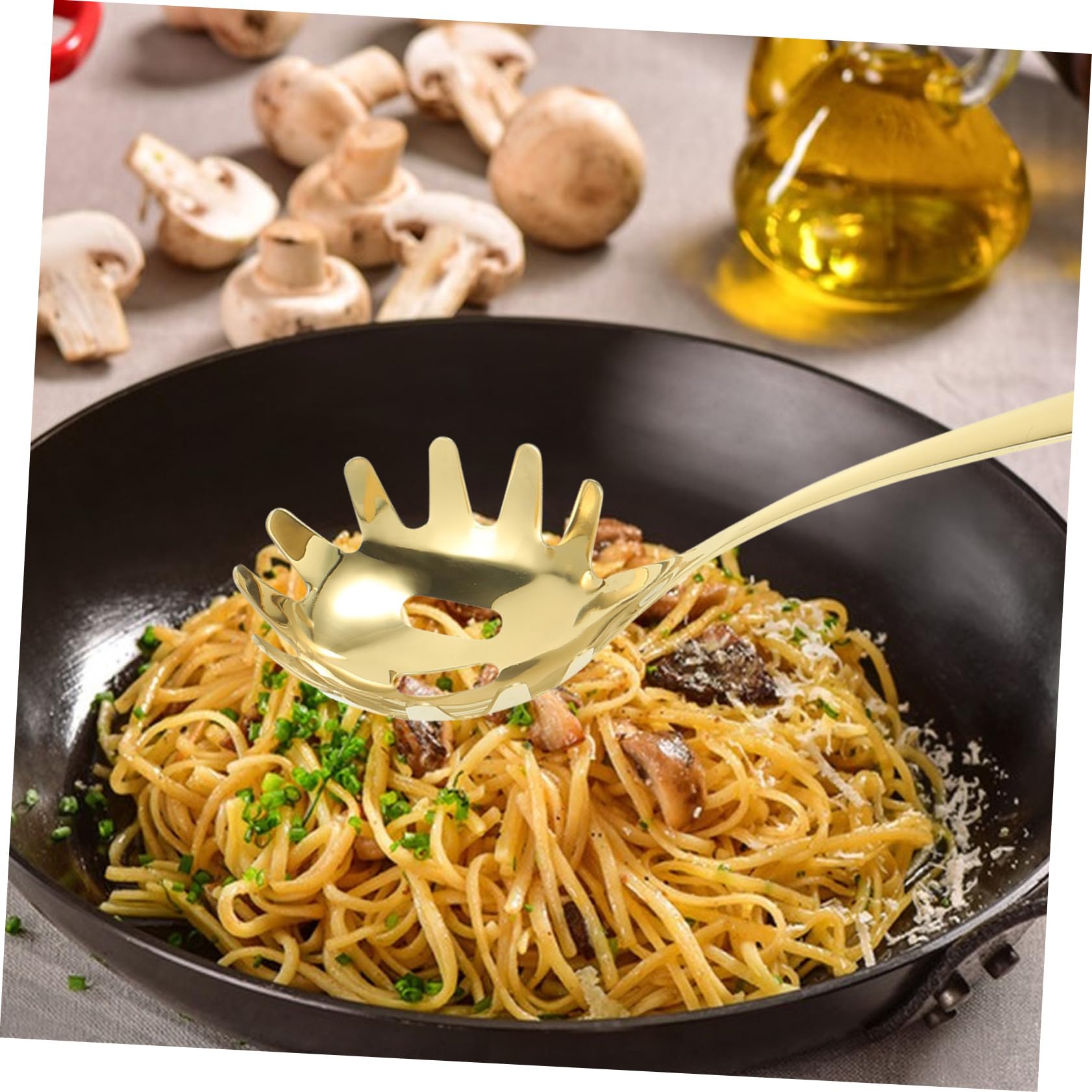 Pastalöffel aus 304 Edelstahl mit Siebfunktion Praktischer Nudelsieb für Küche und Restaurant Langlebiger Spaghettilöffel zum Servieren von Nudeln