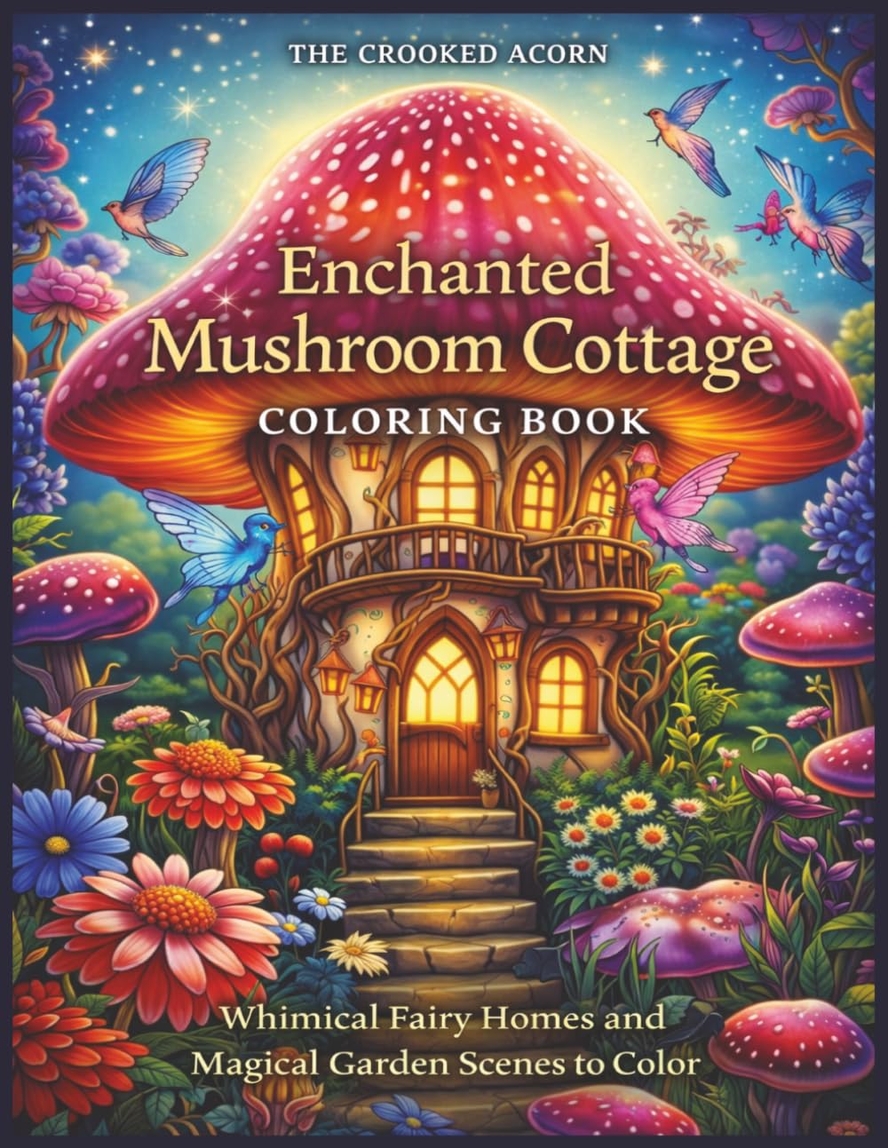 Enchanted Mushroom Cottage Coloring Book: Whimsical Fairy Homes and Magical Garden Scenes to Color (Fantasy Fairy Houses Coloring Series)