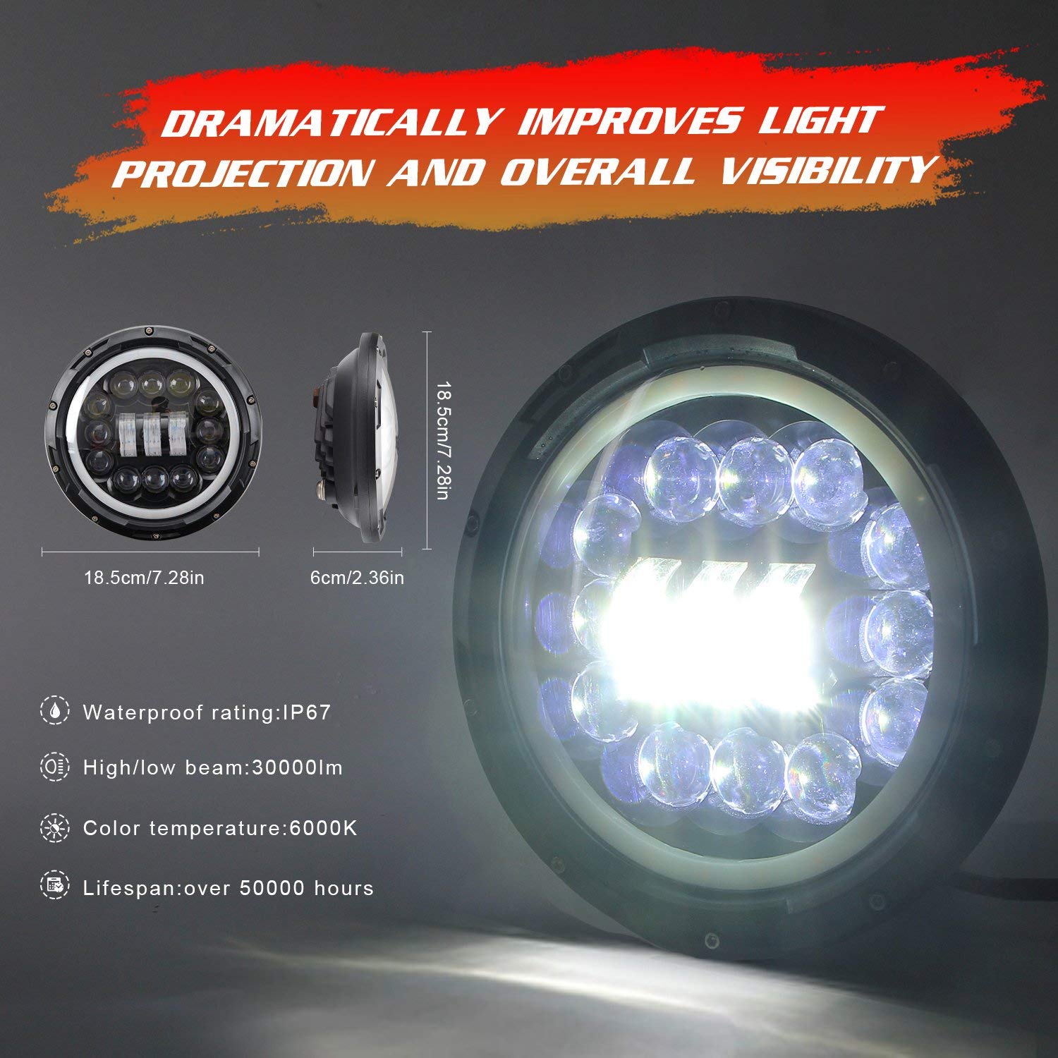H4 400W 7 Pollici Ha Condotto La Lampada della Luce della Testa con per Niva Urban Samurai per off Road