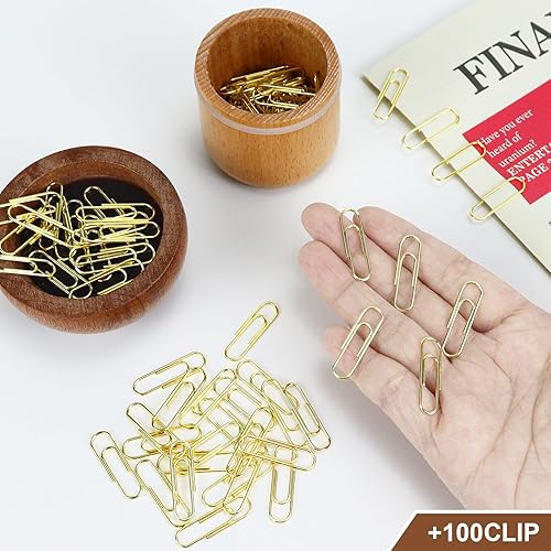 Miniatura 6 de Soportes de clip para escritorio, 100 unidades de dispensador de clips de papel de lujo, abrazaderas de papel pequeñas plateadas de 1 pulgada con