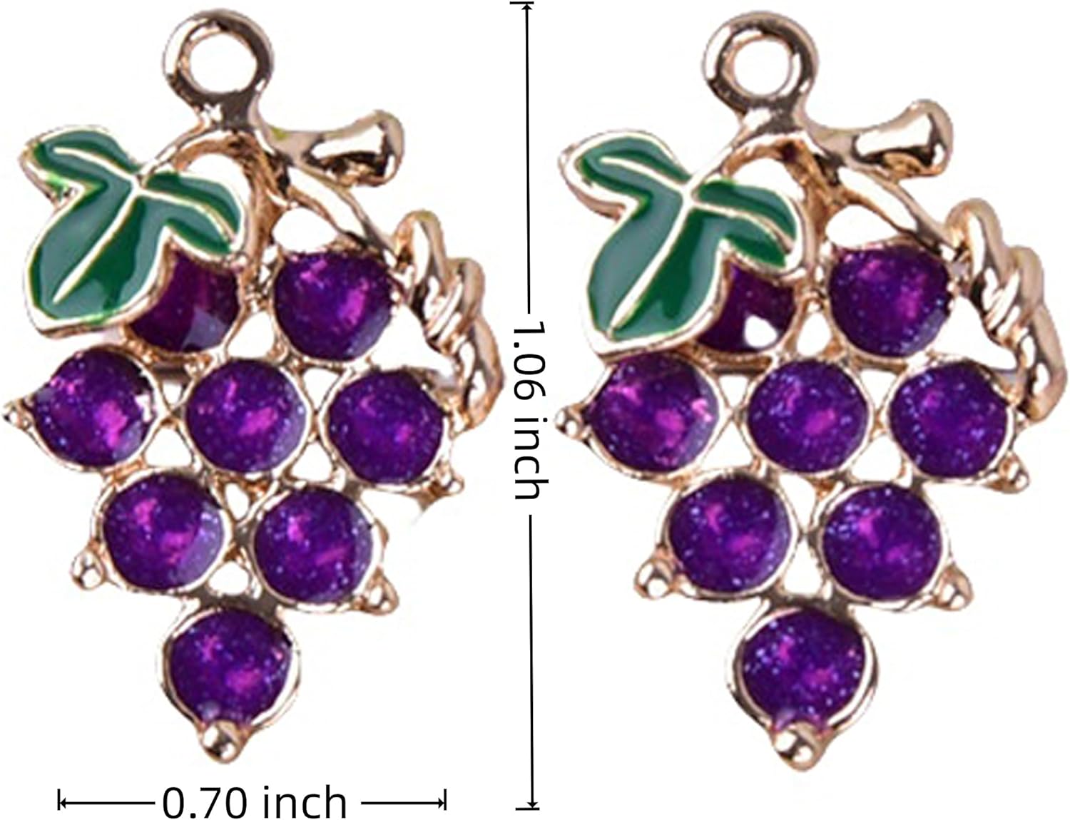 Topfleir グレープチャーム ジュエリー製作用 フルーツエナメルペンダント DIY ブレスレット イヤリング ネックレス 40