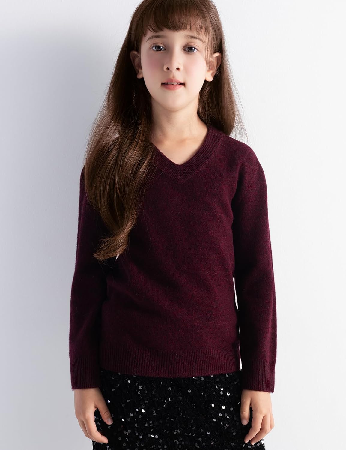 Chanyarn Boys and Girls 100% Merino Wool Sweater Fall Winter First-Line Ready to Wear V-Neck Long Sleeve Seamless Pullover - Image 5