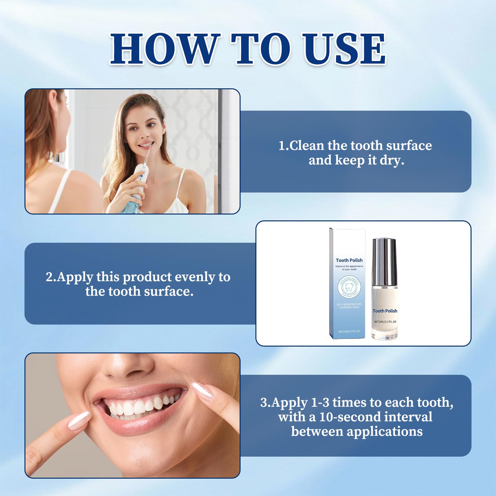 Smalto Per Denti Bianchi 5ml*2 - Tooth Paint, Formula Delicata Tooth Polish, Sbianca I Denti All'istante, Rimuove Le Macchie E Regala Un Sorriso Bianco E Naturalmente Radioso
