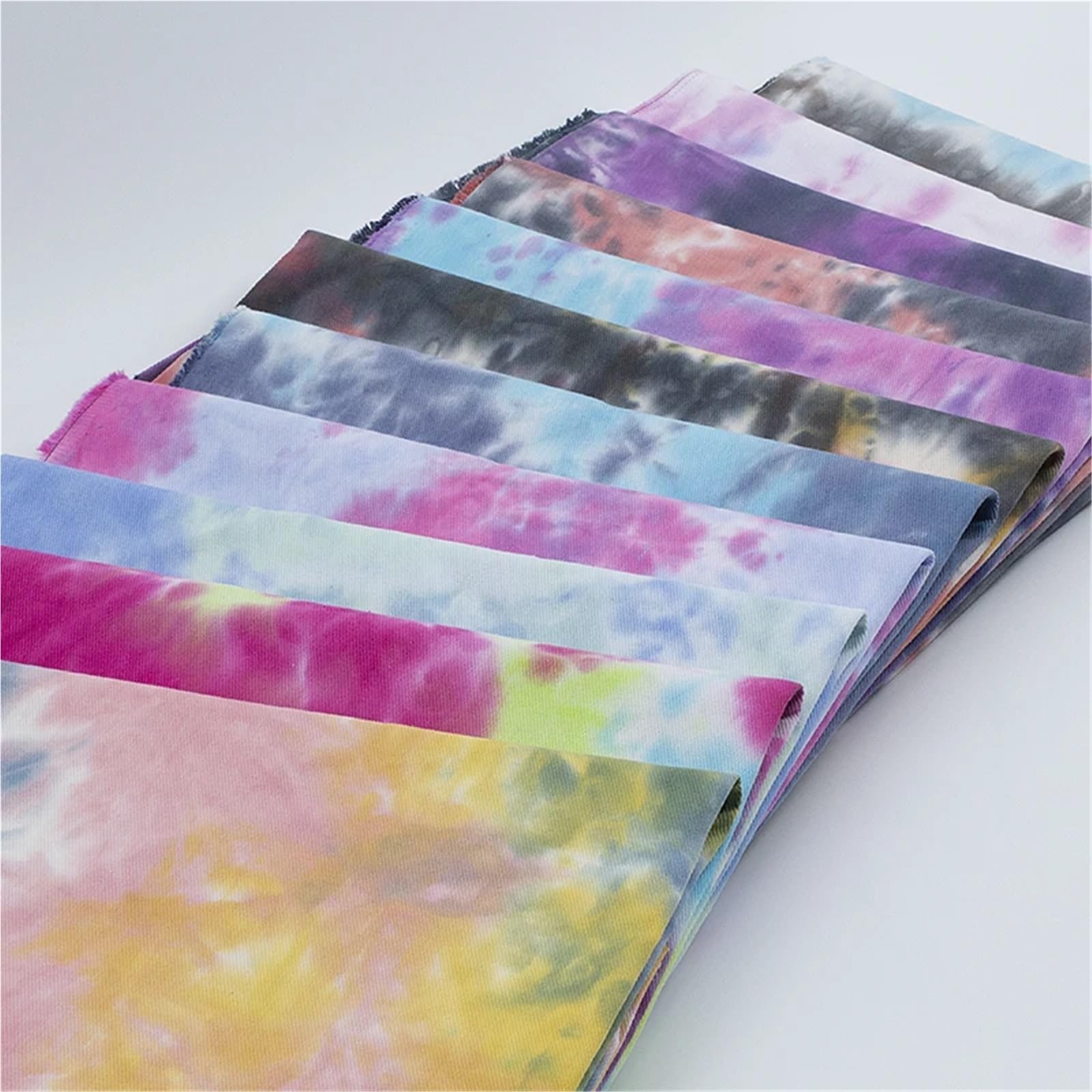 Baumwollstoff Denim for Kleidung Mäntel Kleider Nähen Bunte Tie-Dye Thickend Jeans Textil Glatte weiche Textur(Color-01)