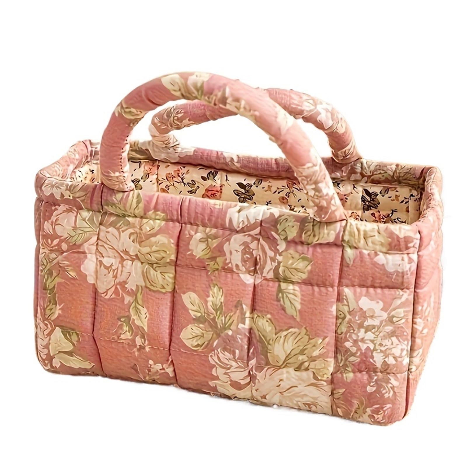 Panier matelassé floral résolvant le désordre de votre buanderie