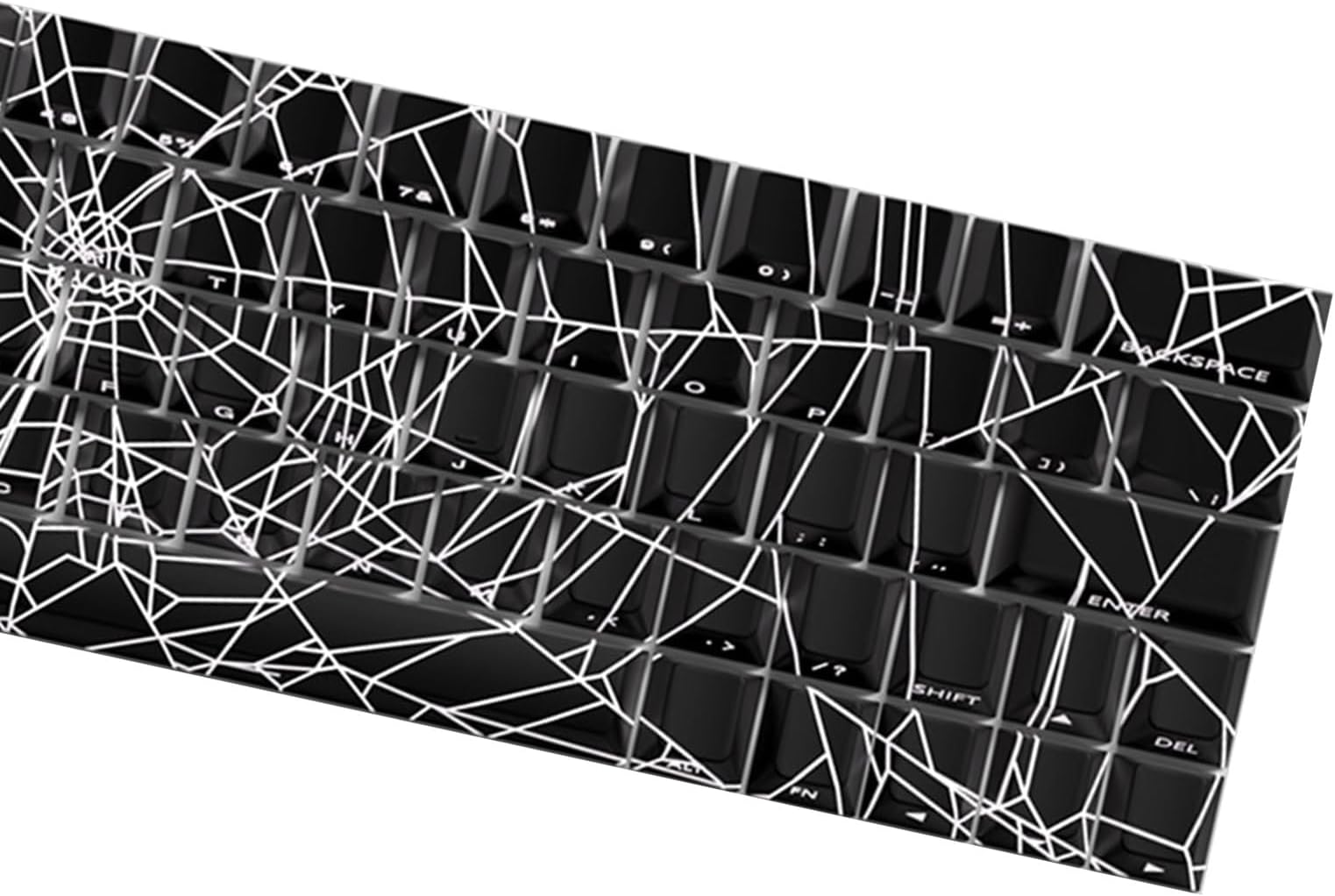 Spiders Web Keycap Set Original PBTs 64/74Keys Side Engraveds Translucents Keycaps for Gaming Mechanical Keyboards