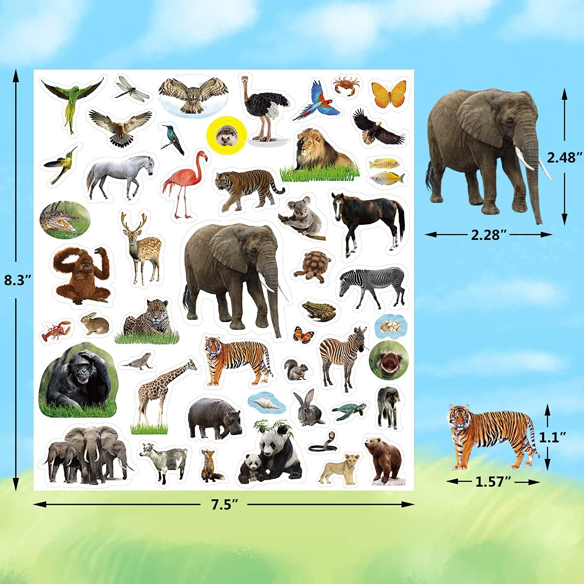 Fancy Land Animal Stickers Jungle Animal Sticker for Kids 400Pcs