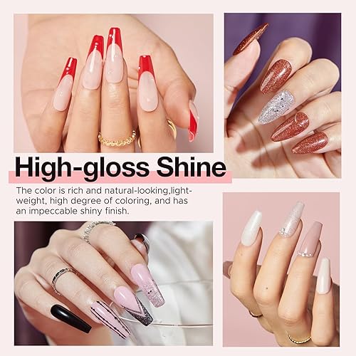 Miniatura 142 de AZUREBEAUTY - Juego de 31 piezas de polvo de inmersión para uñas, 20 colores, morado, azul, purpurina, bandeja de reciclaje de polvo de inmersión