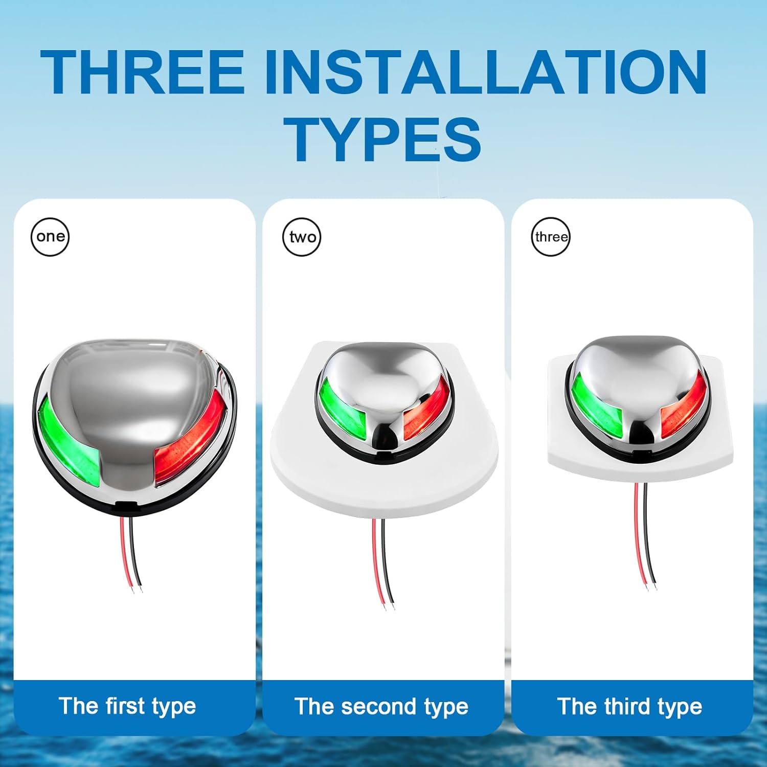 Bow Lights for Boats LED,Boat Navigation Lights,12V Waterproof USCG Marine Navigation Lights for Pontoon,Yacht,Jon Boat,Speedboat.Small boat