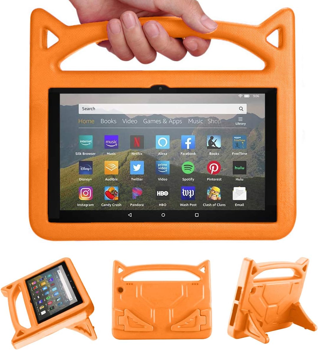All-New H D 8 Kids Case, H D 8 Tablet Case 2018, (Compatible with 6th / 7th and 8th Generation,2016/2017 and 2018 Releases)(New-Orange)