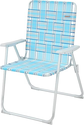 Miniatura 8 de #WEJOY Silla de playa plegable para adultos, silla de playa ligera con correas para el hombro, sillas de camping de respaldo alto con reposabrazos