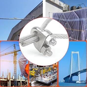 M8 Wire Rope Clamp 304 Stainless Steel 5/16 Wire Rope Cable Clip Clamp (20Pack)