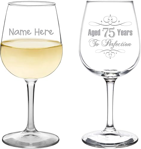 Personalizado y personalizado (75) Envejecido a la perfección Elegante y vintage celebración de cumpleaños inspirada en la copa de catador de vinos