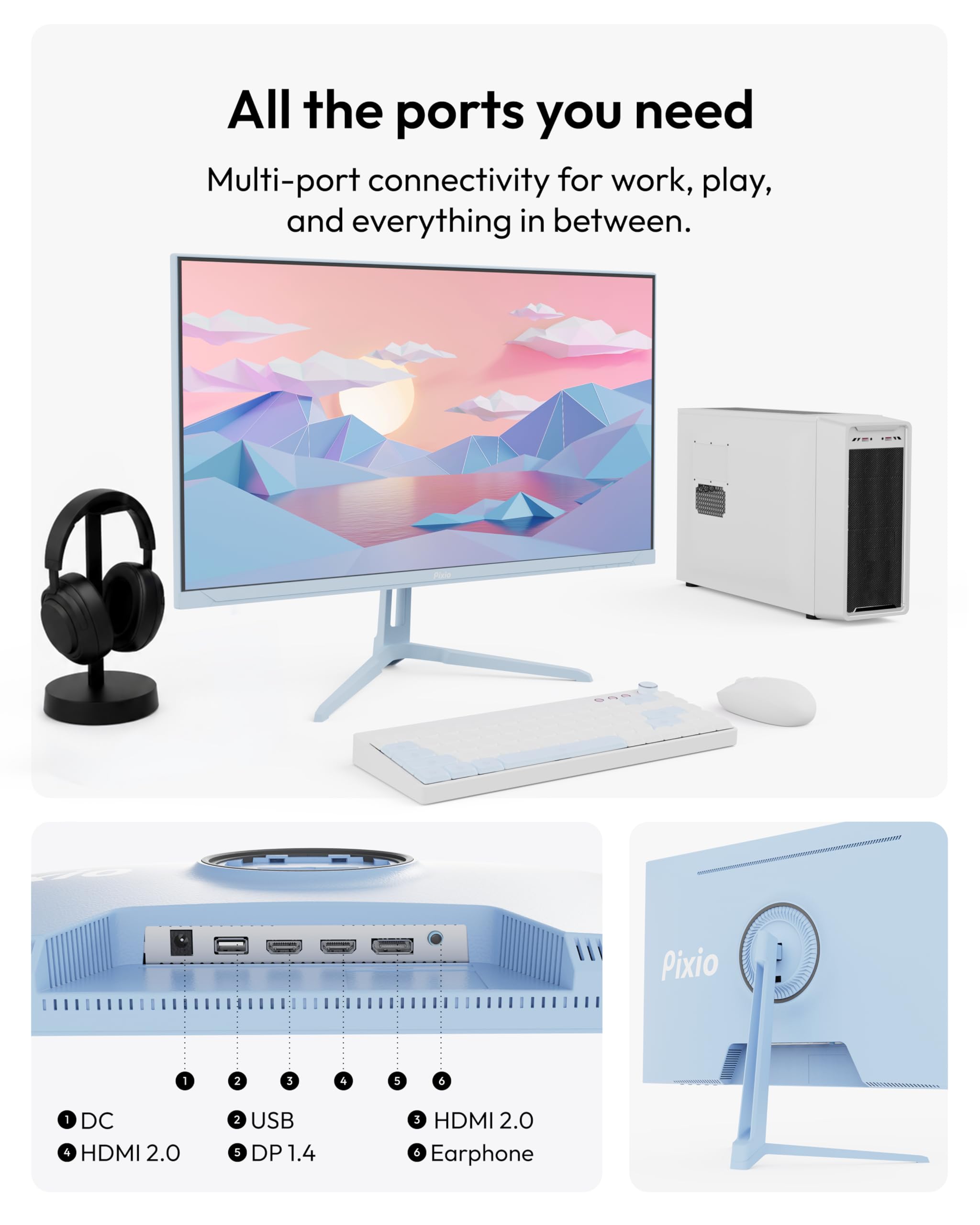 Amazon.com: Pixio PX279 Wave Blue 27 inch 240Hz Refresh Rate FHD