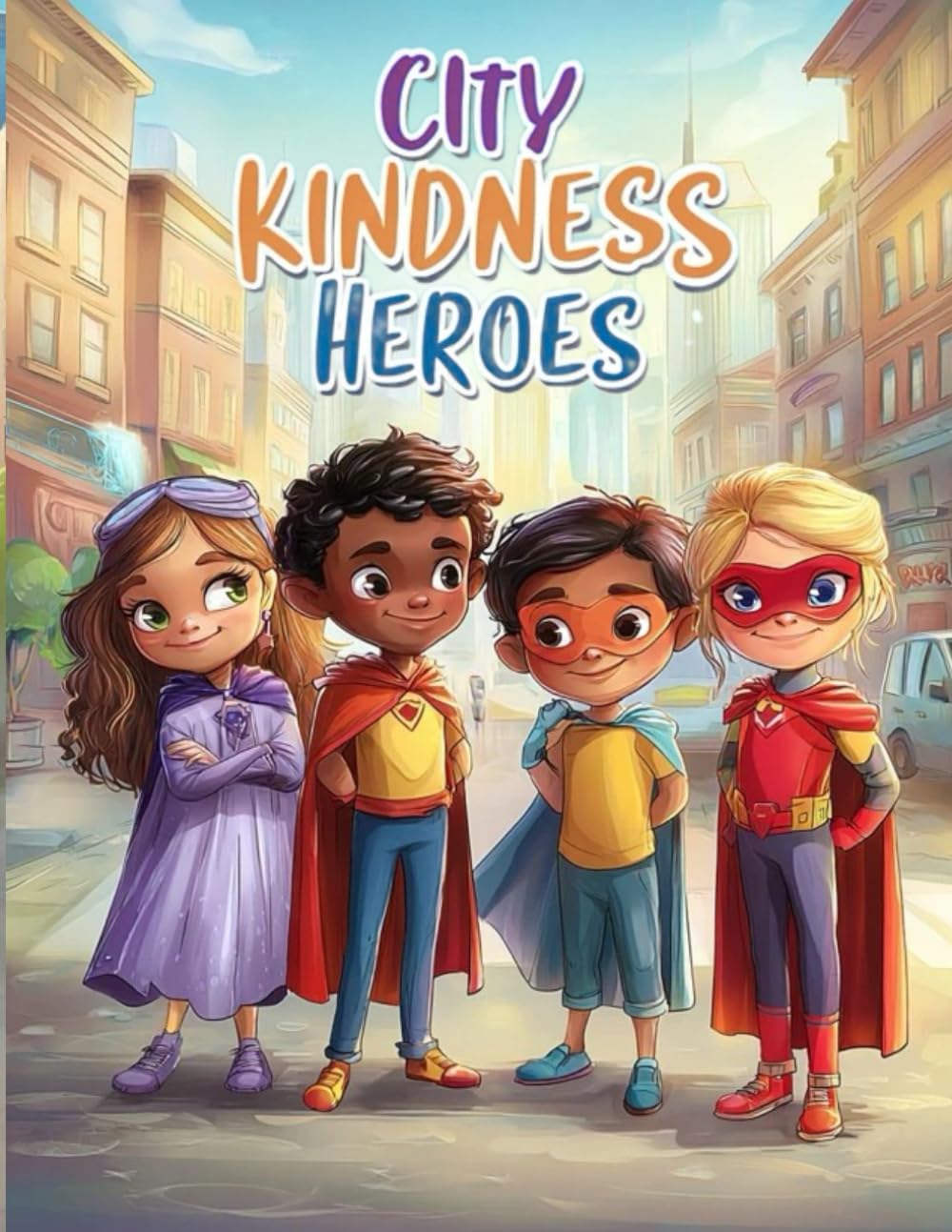 City Kindness Heroes: Cute Kawaii Superhero Coloring Book for Kids Ages 4–8 Featuring City Rescue Adventures, Kindness, Bravery, Helping Heroes, and Positive Values