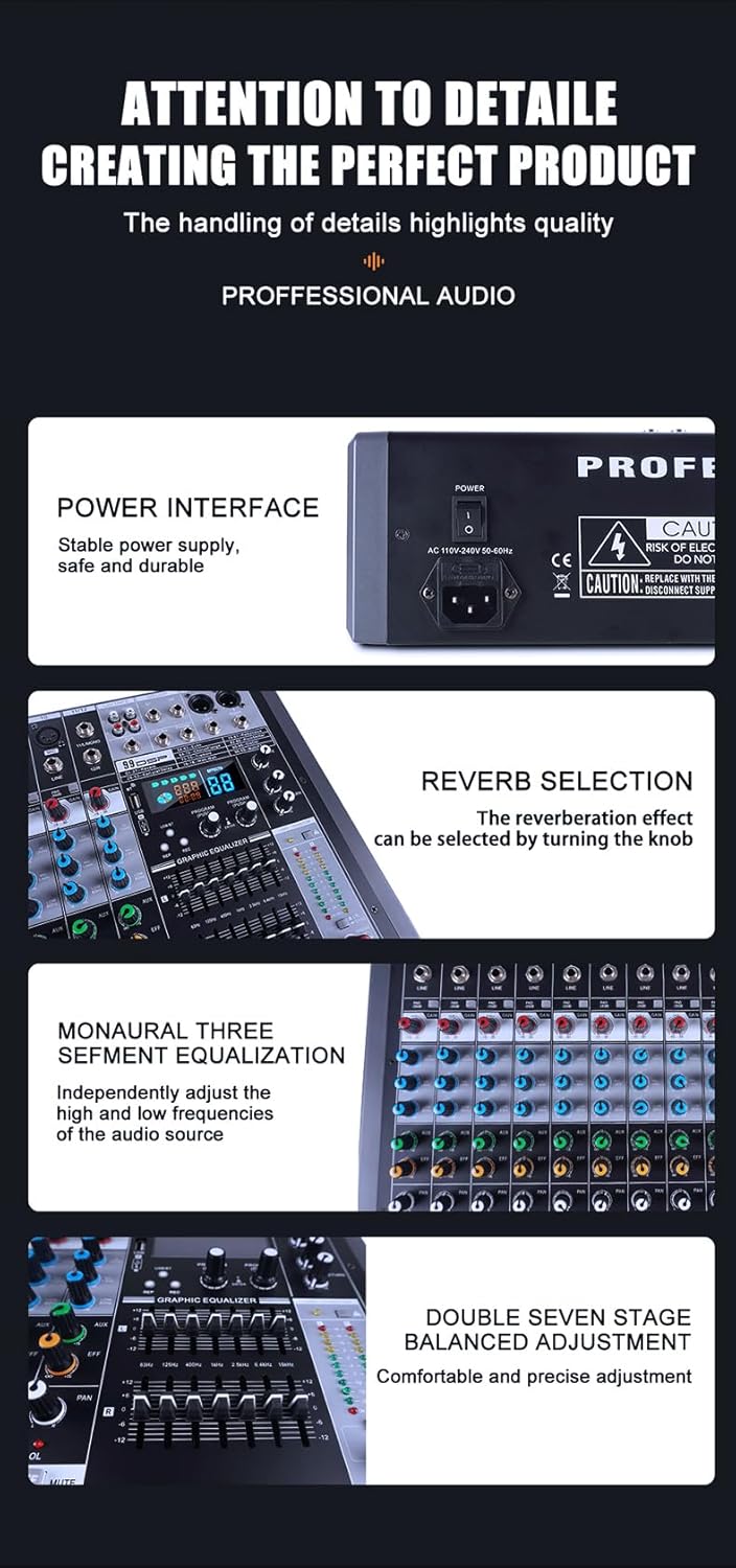 Yamnweo EX-8 Audio Mixer USB Plug and Play