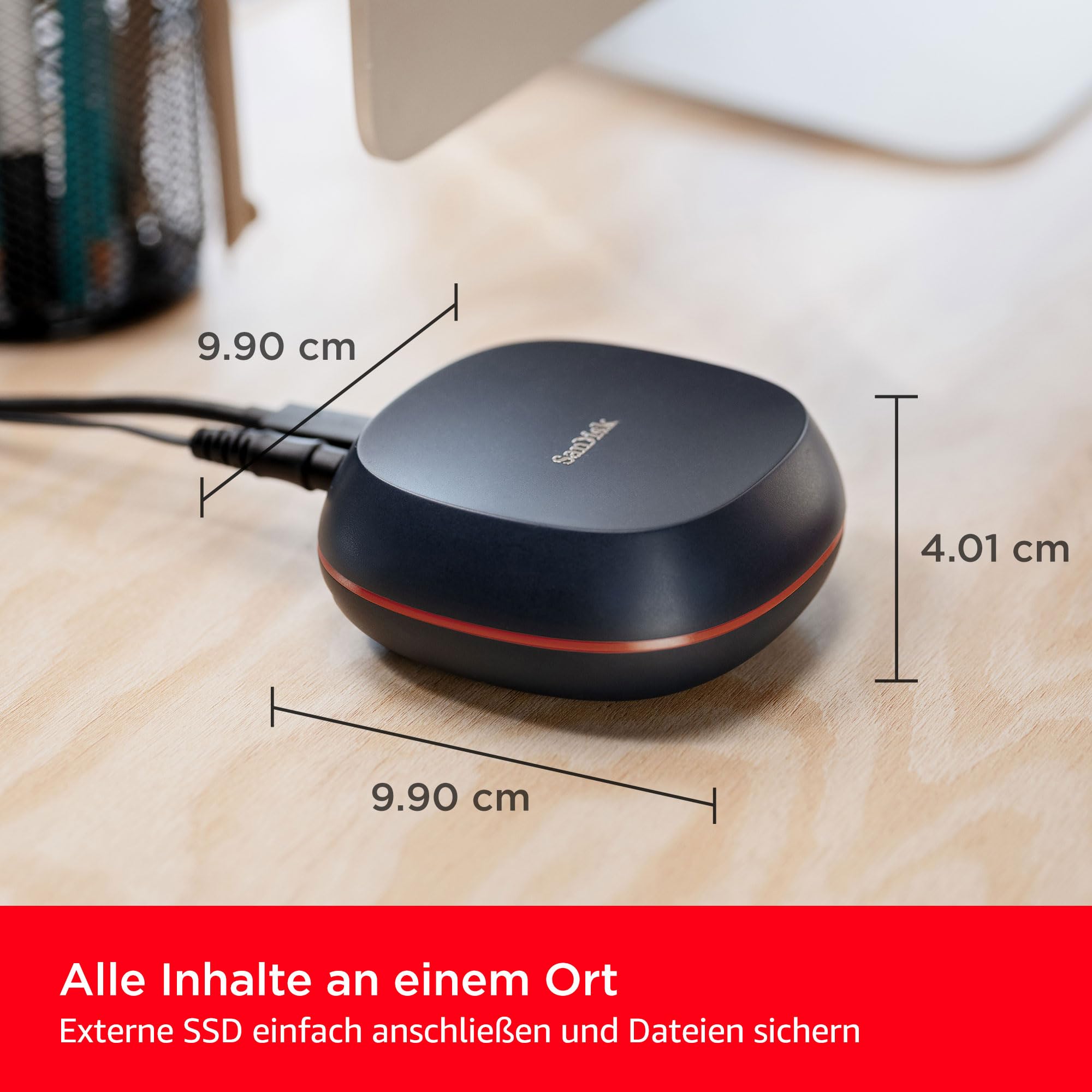 SanDisk Desk Drive SSD 8 TB (kompatibel mit Windows-Computer oder Macs, Desktop-Datensicherung, SSD-Geschwindigkeit, Lesegeschwindigkeiten bis zu 1.000 MB/s, exFAT formatiert, automatische Backups)