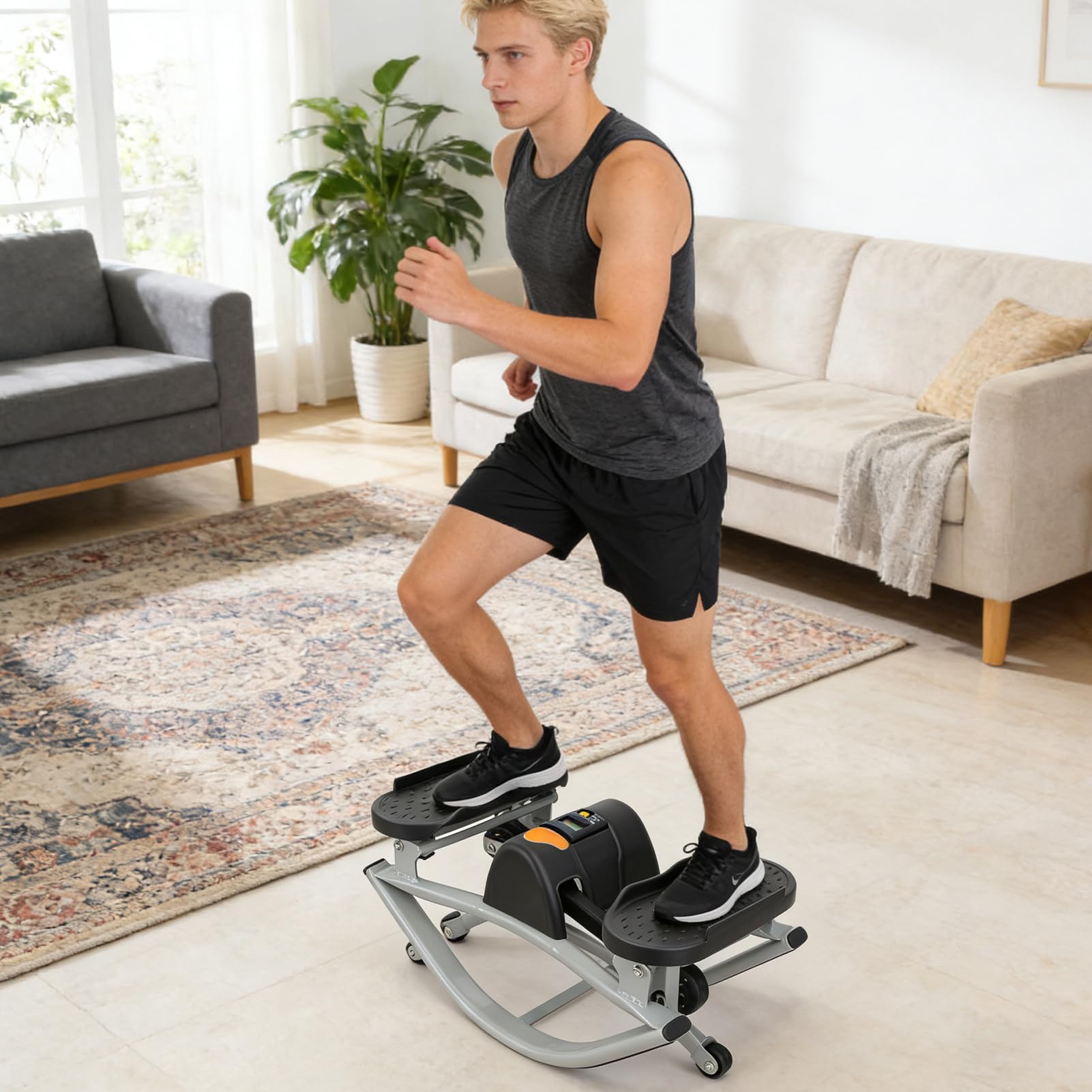 Rock Stepper - Macchina per esercizi laterali, attrezzatura per esercizi, stepper laterali a basso impatto, per donne e uomini, per casa, palestra, ufficio