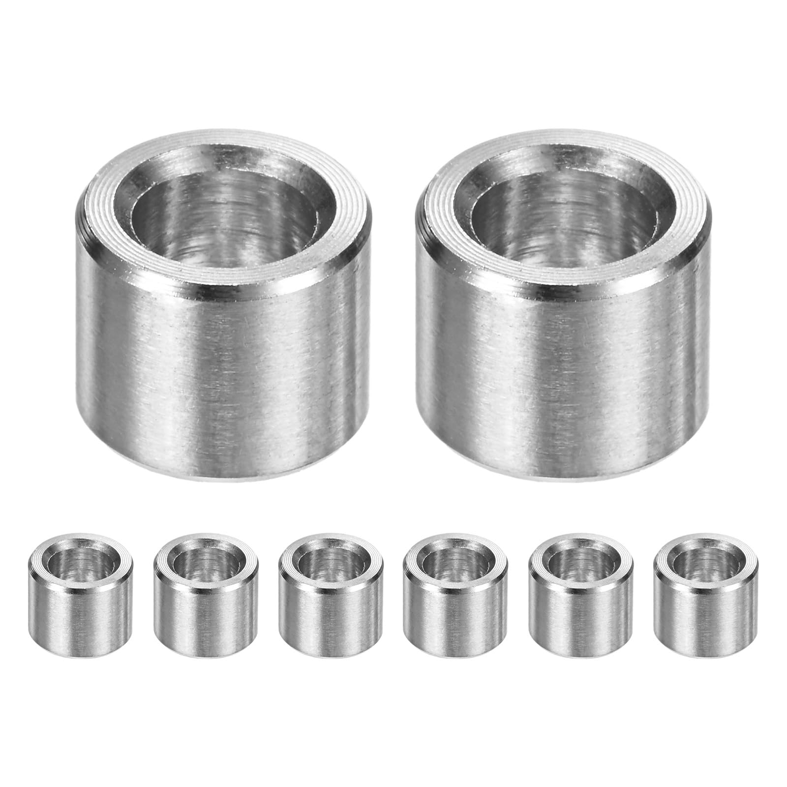 M METERXITY 8PCS M6 304 Stainless Steel Spacers 6mm ID x 10mm OD x 8mm l Metal Screw Standoff Bushing Plain Finish Round Spacer 304 Stainless Steel for Screws Bolts Silver