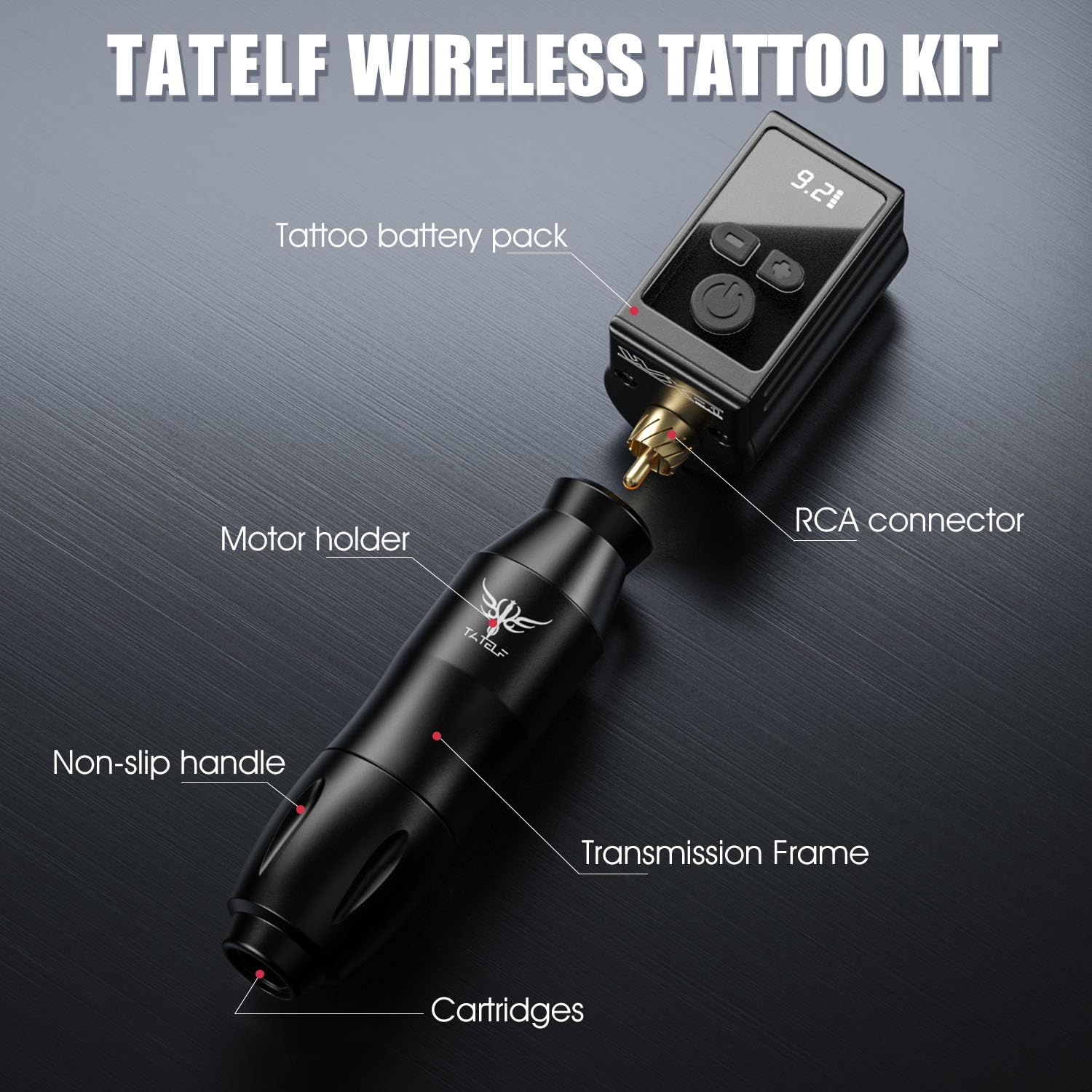 Kit Tatuaggio Wireless TATELF - 20 Aggiustabili NEEDLEtti - Dettaglio
