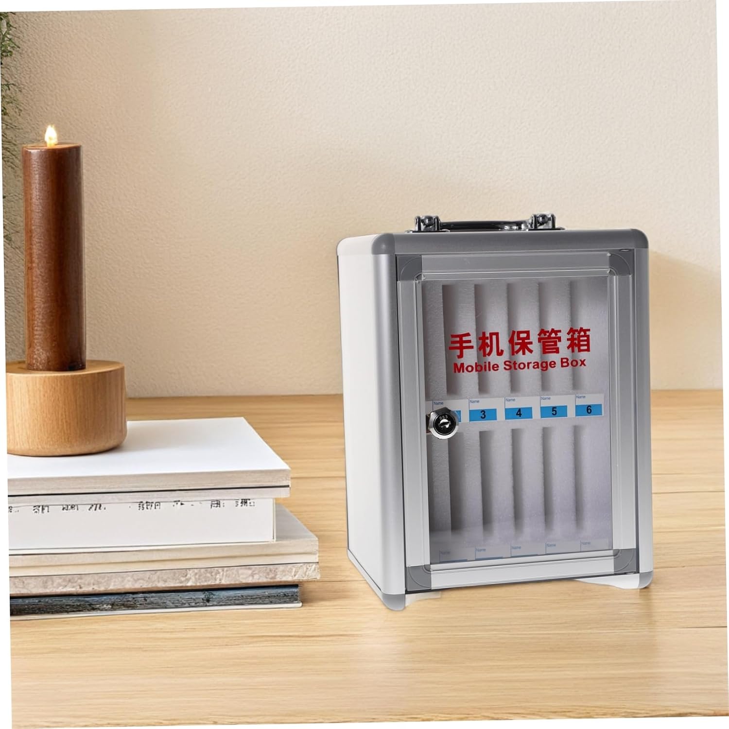 SECFOU Digital Number Lock Phone Storage Cabinet Aluminum Alloy Locker Organizer Shelf for Classroom Office