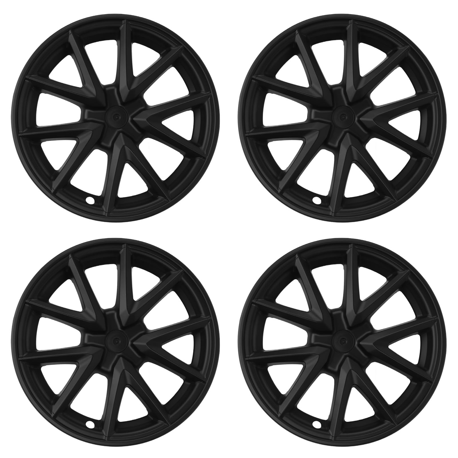 Lot De 4 Enjoliveurs Roue Pour Tesla Model 3 2017-2023 - Noir Mat, Design Turbo, Protection Complète, Facile à Installer