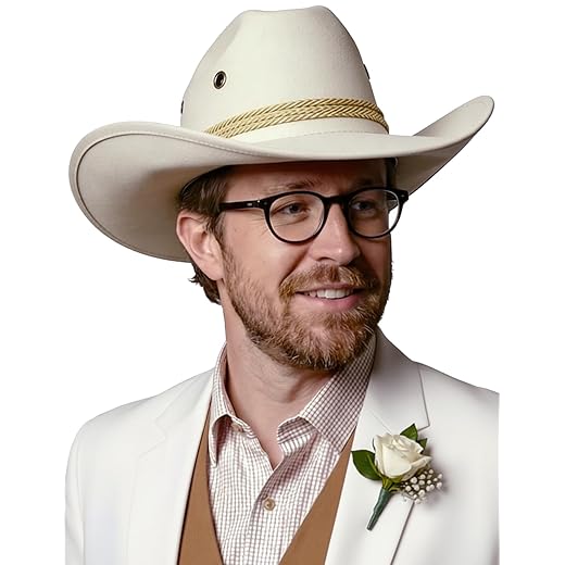 thuizen Chapéu de cowboy clássico enrolado do oeste, acabamento semelhante a camurça