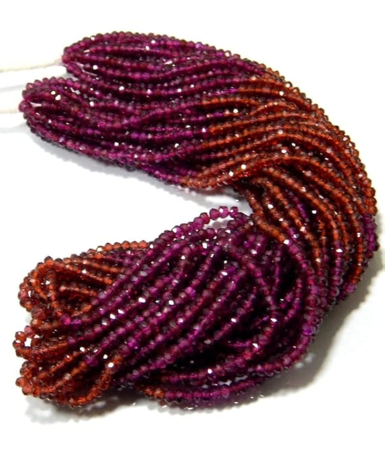 Perles grenat facettées rondelles LKBEADS 3x3.5mm pour création bijoux 40cm