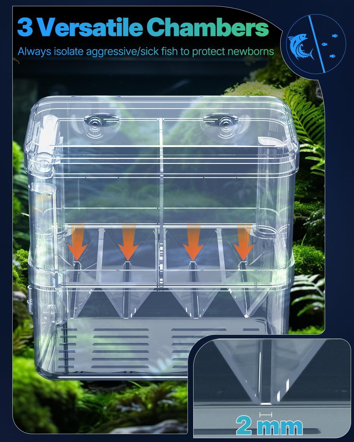 Pawfly Caja de cría para Acuario, Recipiente de plástico Transparente para Peces, incubadora para alevines, camarones, Betta, pez Payaso, Caja de Aislamiento Grande para Peces