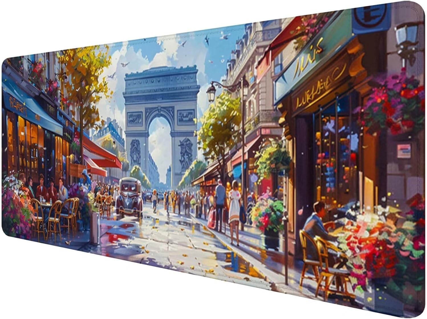 Mauspad XXL, 1000x500mm Gaming Mauspad Paris, XXL Mousepad Groß mit rutschfeste Gummibasis