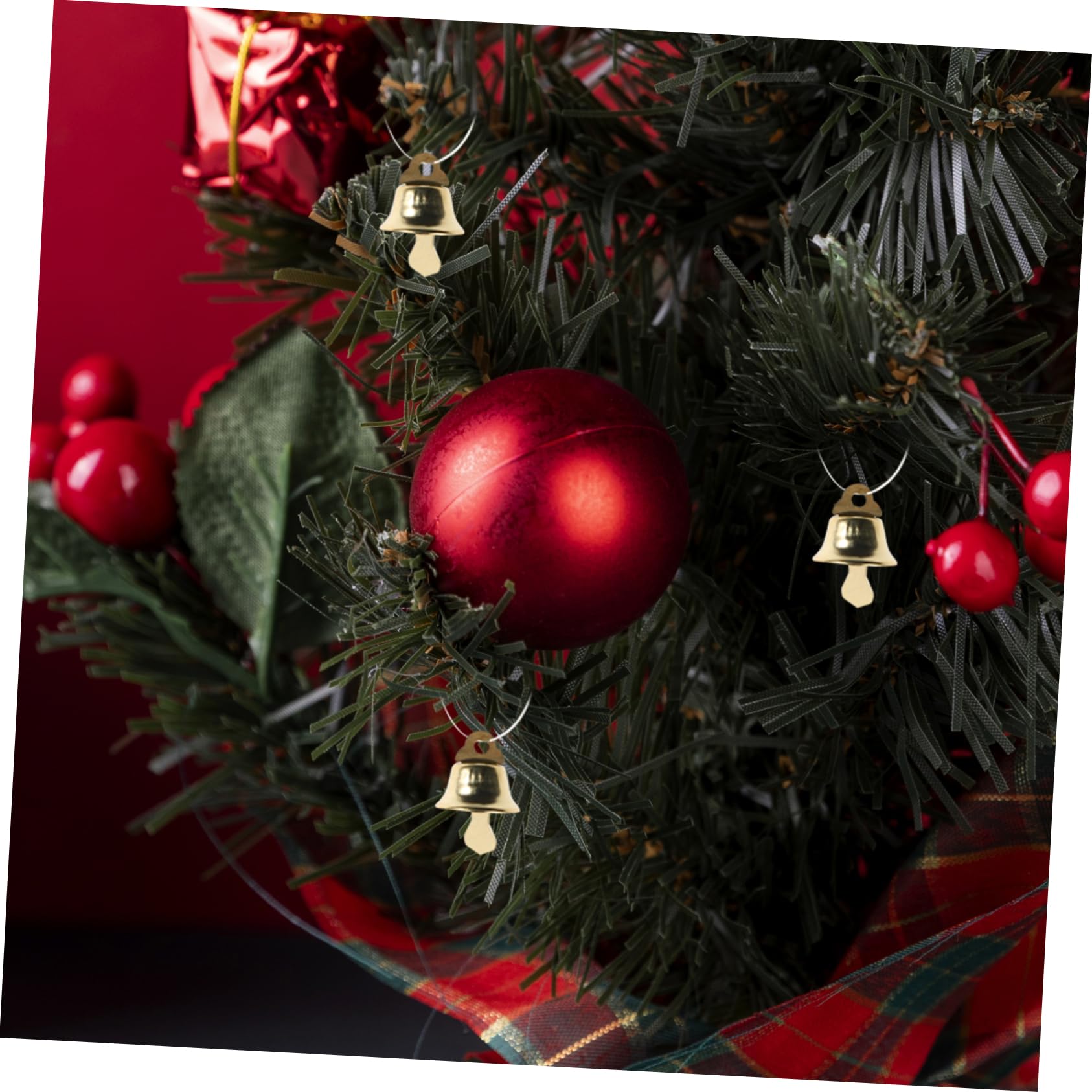 BESPORTBLE 120pezzi Mini Campana di Natale Ciondolo Pendente Ornamento Ciondolo DIY Dorato per Albero di Natale