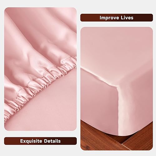 Miniatura 7 de THXSILK Juego de sábanas de 100% seda de morera  Juego de 4 sábanas de seda pura  Sábana encimera, sábana bajera de 16 pulgadas de profundidad, 2