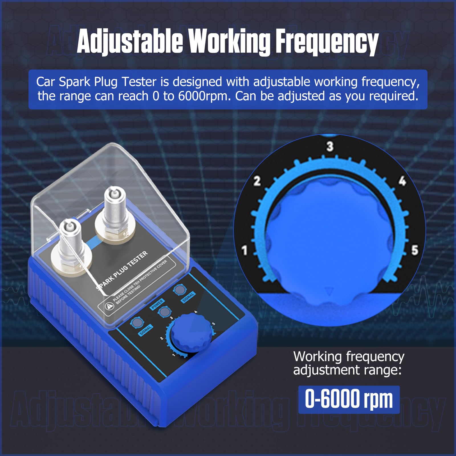 BELEY Tester per candele da auto, tester per candele, 220 V, regolabile, a due fori, per auto con custodia protettiva (H80)