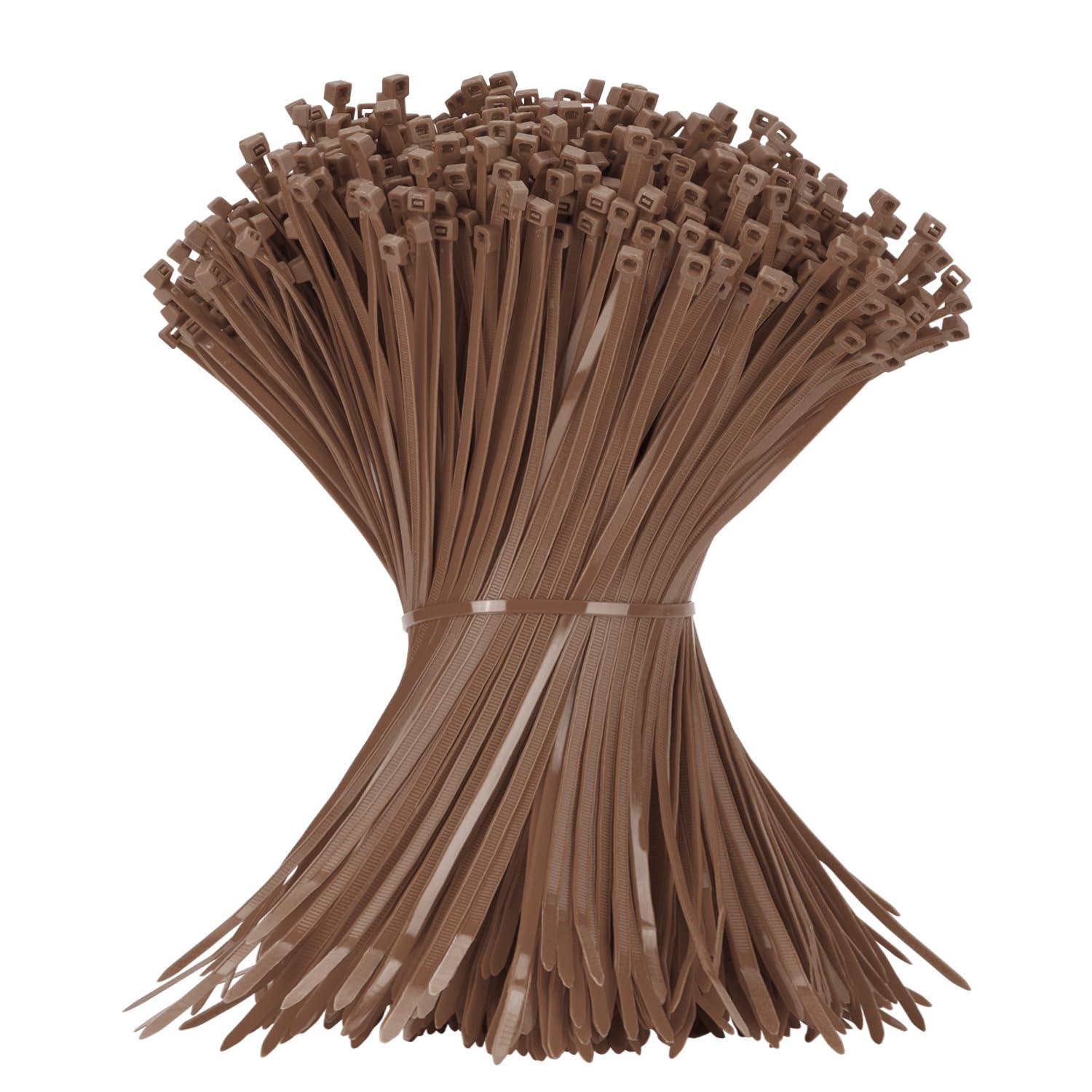Armpow 12 Inch Zip Ties Brown 1000 PCS, 50 Lbs- Heavy Duty Tensile Strength, Nylon PA66 UV Resistant Cable Ties for Indoor and Outdoor Use - Ideal for object bundling and fastening