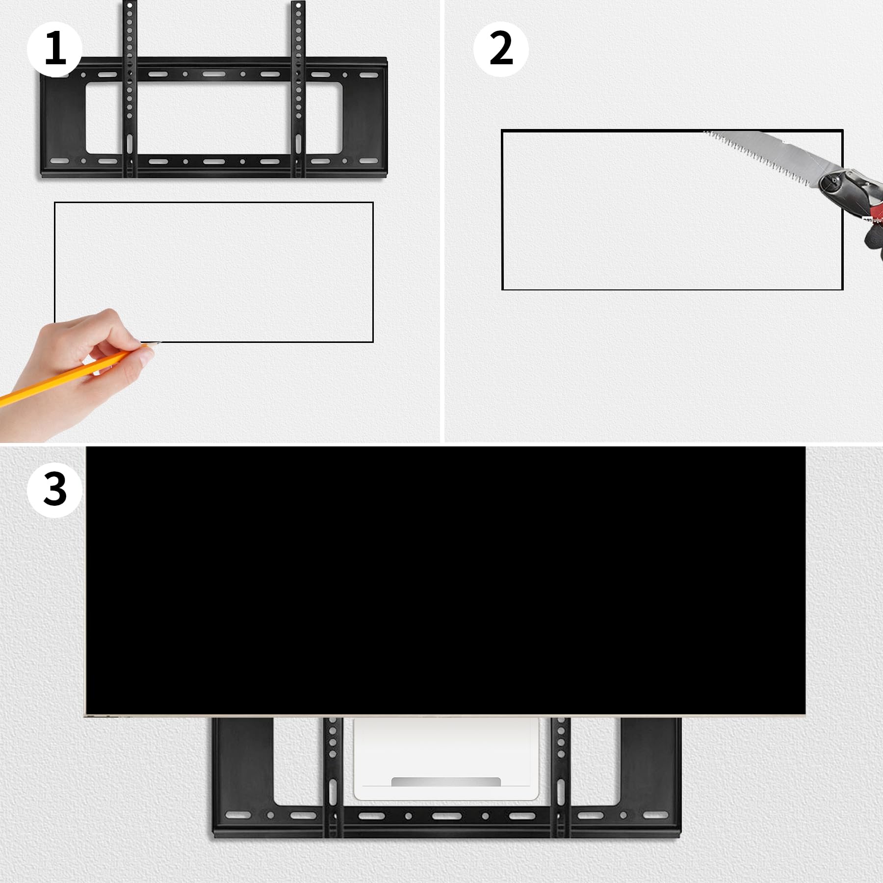in-Wall TV Box, Media Enclosure, 9 Inches Inwall Cable Management, Organize System Devices, Dual Purpose in-wall Enclosure for TV Home Theater Box, White — Amazon image 4