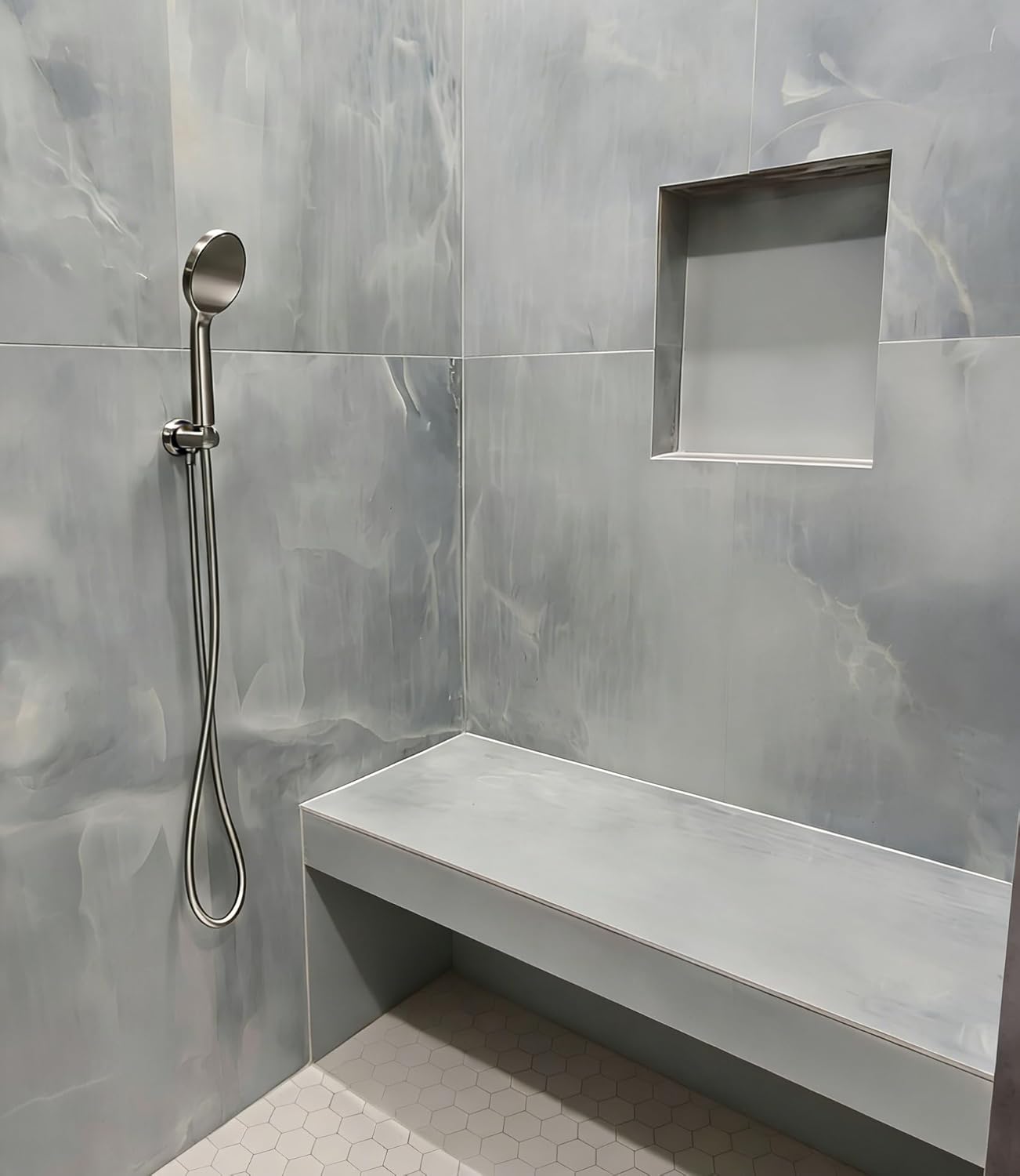 Aquaiaw Wall Supply Elbow with O-Ring Flange, Tapered 1/2 NPT Female Inlet, Solid Brass Wall Union W/Handshower Holder, Round Supply Elbow W/Hand Shower bracket, PVD Brushed Nickel, G1/2 Outlet