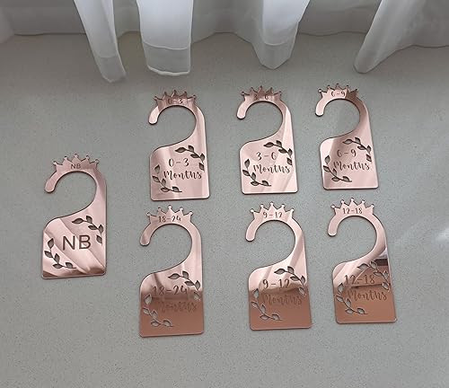 Miniatura 2 de Divisores de armario para bebé, juego de 7 organizadores de ropa de bebé con espejo acrílico para armario, hogar, guardería, desde recién nacidos