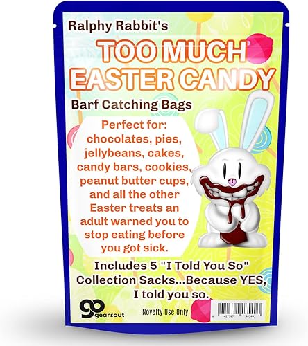 GearsOut Bolsas de captura de dulces de Pascua  Divertida idea de relleno de canasta de Pascua, bolsas de riesgo biológico novedosas, 5 unidades